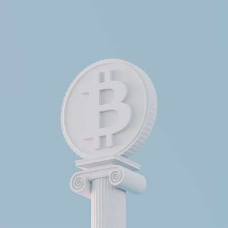 Bitcoin 3D trendy illustration.の写真素材