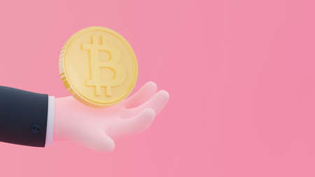 Bitcoin 3D trendy illustration.の写真素材