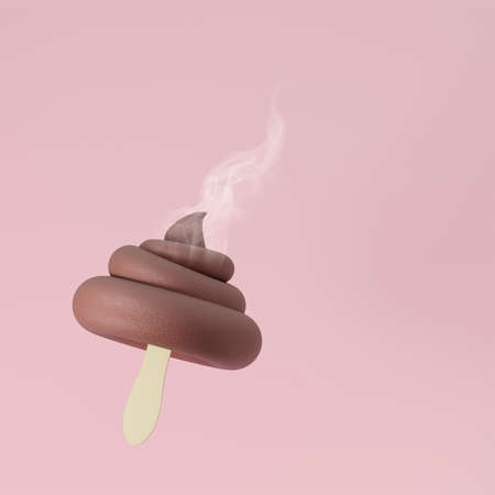 3D illustration, 3D rendering. Brown poop of fairy or unicornの写真素材