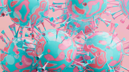 3D illustration, 3D rendering. Cartoon Virus mutation.の写真素材