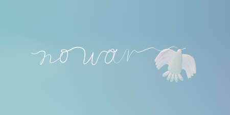 3d render, 3d illustration. White bird dove of peace.の写真素材