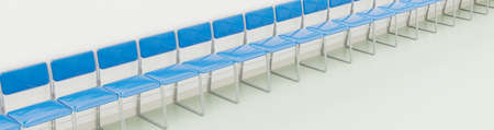 3d render, 3d illustration. Empty room or office with waiting chairs.の写真素材