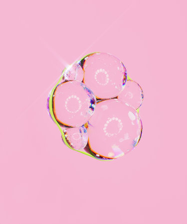 Transparent colorful magical bubbles. 3d render, 3d illustration.の写真素材