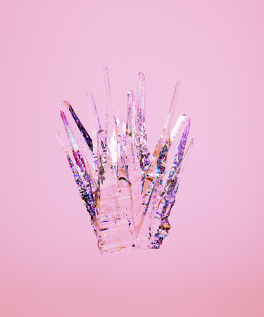 Transparent colorful magical crystal quartz. 3d render, 3d illustration.の写真素材