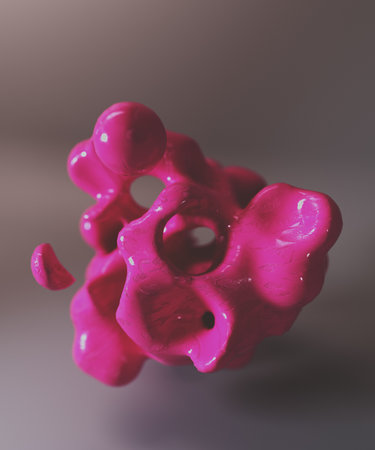 Abstract pink macro cell of organic shape. 3d render, 3d illustration.の写真素材