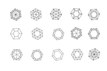 A set of diamonds in a flat style.のイラスト素材
