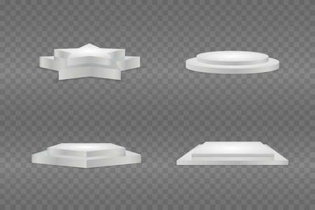 Round Stage Podium Isolated on White Background. 3d Pedestal. Scene, pedestal and platform.のイラスト素材