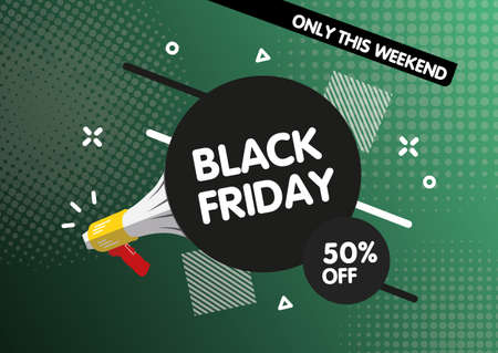 Big sales discounts fifty percent. Black Friday.Vector illustration.のイラスト素材