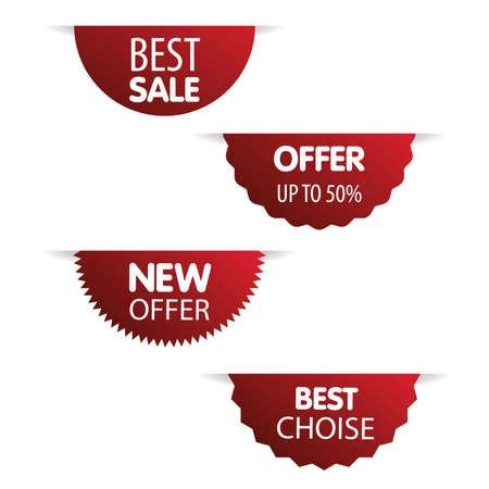Sale banner template set. Price tags.  Best choice 3d ribbon bannersのイラスト素材