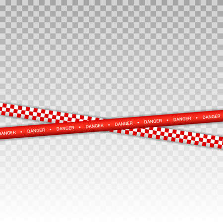 Police Line and Tape, caution tapes, seamless borders set isolated on transparent backgroundのイラスト素材