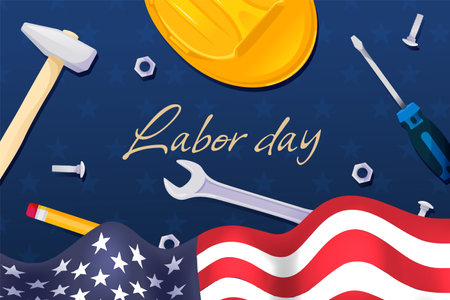 Happy Labor Day card. Labor Day banner. Design template. Vector illustration EPS10のイラスト素材