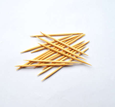 Toothpicks on white backgroundの写真素材