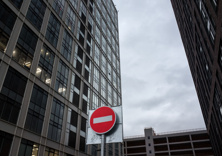Construction of an office center in Moscowの写真素材