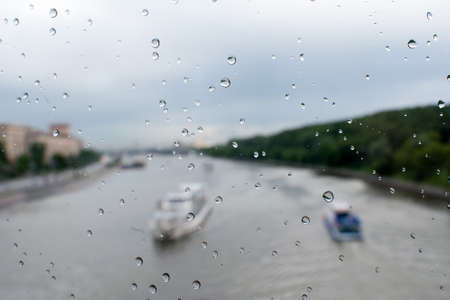 Raindrops on the train window