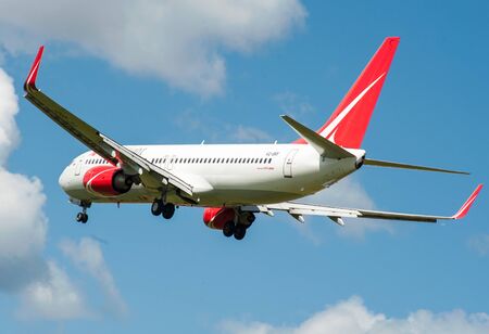 SHEREMETYEVO, MOSCOW REGION, RUSSIA - June 28, 2017: Boeing 737-800 of Royal Flight Airlines makes a landing at Sheremetyevo International Airport.のeditorial素材