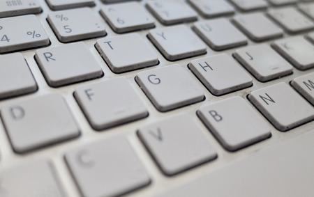 white computer keyboard closeupの写真素材