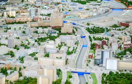 MOSCOW, RUSSIA - July, 06, 2017 Fragment of the architectural model of Moscowのeditorial素材