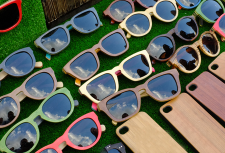 Sunglasses on the counter of the mag.の写真素材