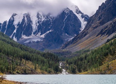 Mountain landscape. Shavlinsky lake in the Altai Republic.の写真素材