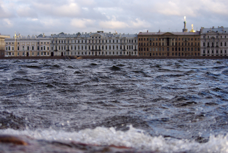 Waves on the Neva River in St. Petersburg.の写真素材
