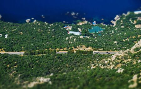 Road on the beach, shot from the top.のeditorial素材