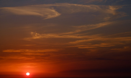 The sky in the clouds and the setting sunのeditorial素材