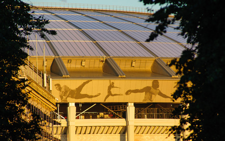 MOSCOW, RUSSIA - August 15, 2017 Grand sports arena of the Luzhniki stadium in Moscow which will host the opening match and the final of the 2018 World Cupのeditorial素材