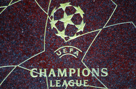 MOSCOW, RUSSIA - August 15, 2017 Logo UEFA Champions Leagueのeditorial素材