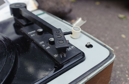 Old record player for vinyl recordsの写真素材