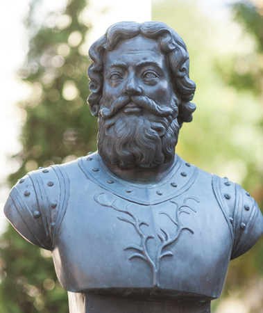 September 23, 2017 Moscow Russia The bust of Tsar Ivan III the Great made by Zurab Tsereteli on the Rulers Alley in Moscow.のeditorial素材