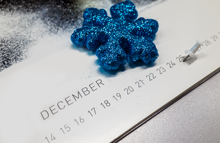 Calendar on which the date is celebrated on December 25の写真素材