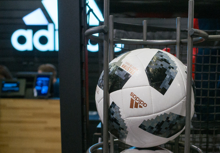 November 12, 2017 Moscow, Russia. The official ball of FIFA World Cup 2018 Adidas Telstar 18.のeditorial素材