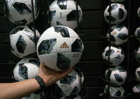 November 12, 2017 Moscow, Russia. The official ball of FIFA World Cup 2018 Adidas Telstar 18.のeditorial素材