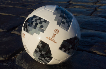 November 13, 2017 Moscow, Russia. The official ball of FIFA World Cup 2018 Adidas Telstar 18.のeditorial素材