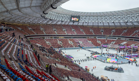 November 4, 2017 Moscow, Russia. The stands of the Luzhniki stadium in Moscow, where the matches of the 2018 FIFA World Cup will be heldのeditorial素材