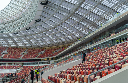 November 4, 2017 Moscow, Russia. The stands of the Luzhniki stadium in Moscow, where the matches of the 2018 FIFA World Cup will be heldのeditorial素材