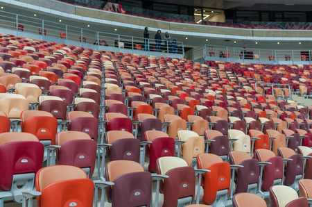 November 4, 2017 Moscow, Russia. The stands of the Luzhniki stadium in Moscow, where the matches of the 2018 FIFA World Cup will be heldのeditorial素材