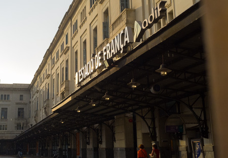 September 2014 Barcelona Spain,  Barcelona Franca railway station Estacio de Francaのeditorial素材