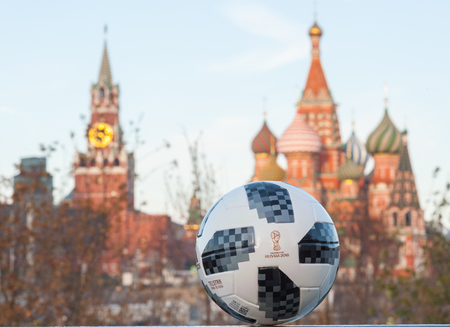 November 13, 2017 Moscow, Russia. The official ball of FIFA World Cup 2018 Adidas Telstar 18.のeditorial素材