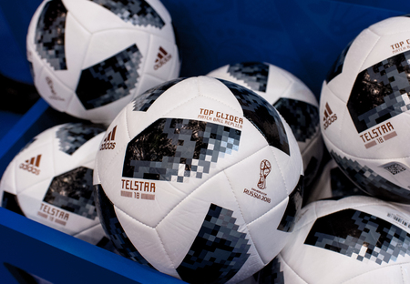 December 14, 2017 Moscow, Russia. The official ball of FIFA World Cup 2018 Adidas Telstar 18.のeditorial素材