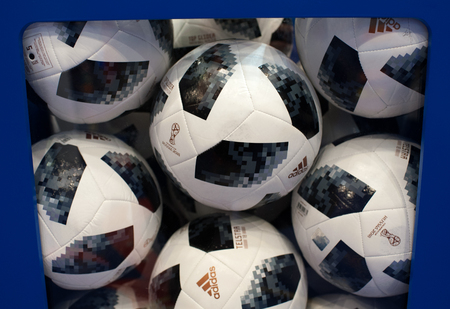 December 14, 2017 Moscow, Russia. The official ball of FIFA World Cup 2018 Adidas Telstar 18.のeditorial素材