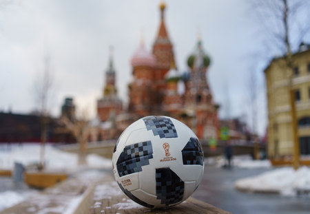 January 22, 2018. Moscow, Russia. The official ball of the FIFA World Cup 2018 Adidas Telstar 18 .のeditorial素材