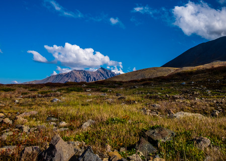 Mountain landscape. Mountain peaks in the republic of Altai.の写真素材