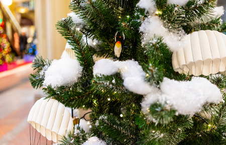 Christmas tree in the shopping center GUM on red square in Moscow.の写真素材