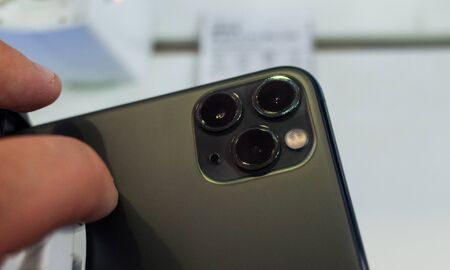 September 20 2019 Moscow, Russia. New phone from Apple Iphone 11 pro MAX on the shop window