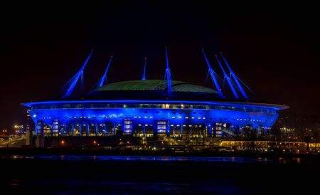 April 17, 2018. St. Petersburg, Russia. Stadium St. Petersburg arena (Gazprom arena), which will host the matches of the European football Championship in 2020 and the final of the Champions League in 2021のeditorial素材