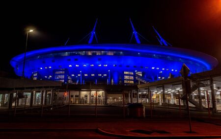 April 18, 2018. St. Petersburg, Russia. Stadium St. Petersburg arena (Gazprom arena), which will...