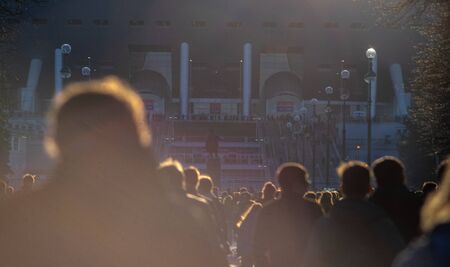 April 17, 2018. St. Petersburg, Russia. Stadium St. Petersburg arena (Gazprom arena), which will host the matches of the European football Championship in 2020 and the final of the Champions League in 2021のeditorial素材