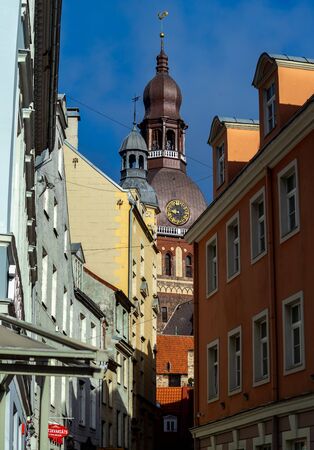April 26, 2018 Riga, Latvia. The Dome Cathedral
in the old town in Riga.のeditorial素材