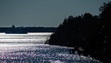 22 April 2019, Stockholm, Sweden. High-speed passenger and car ferry of the Estonian shipping...